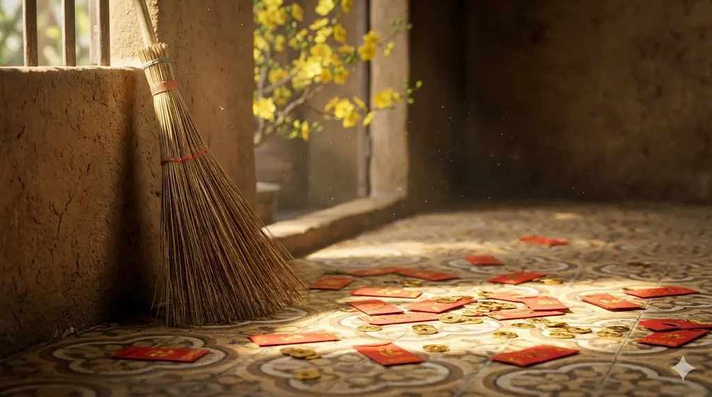 Quét nhà và đổ rác là một trong những điều không nên làm vào ngày Tết quan trọng nhất.