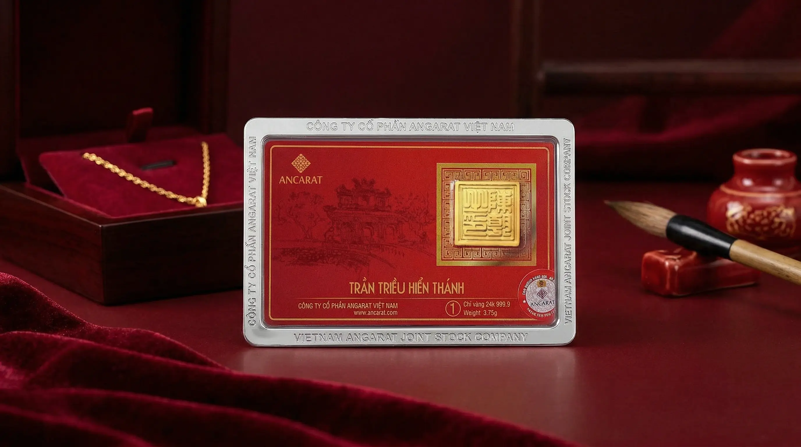 Vỉ vàng Trần Triều Hiển Thánh 24k Ancarat - món quà phong thủy đẳng cấp cho doanh nhân