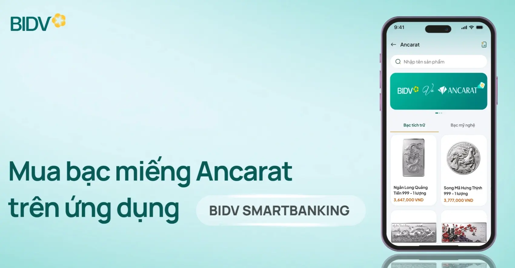 Mua sắm vật phẩm bạc định danh điện tử dễ dàng chỉ với vài thao tác chạm trên giao diện VietinBank iPay, MB Bank và BIDV SmartBanking