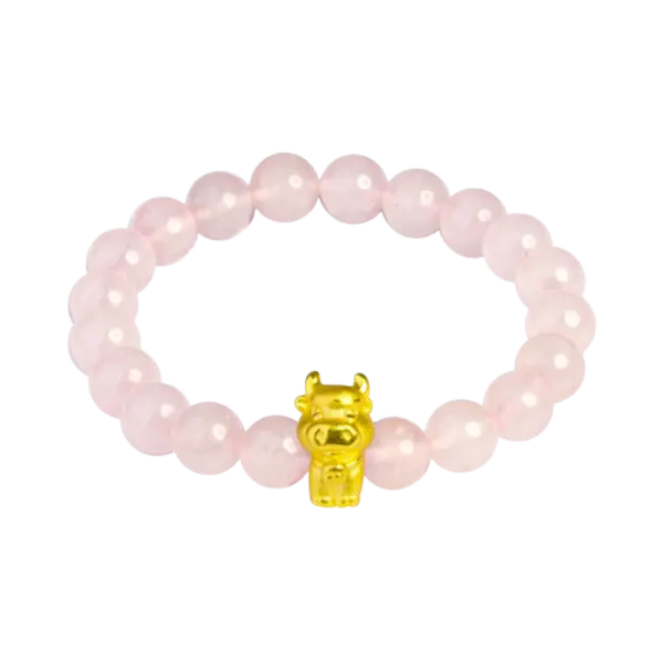 Vòng đá kết hợp Charm Kim Sửu May mắn