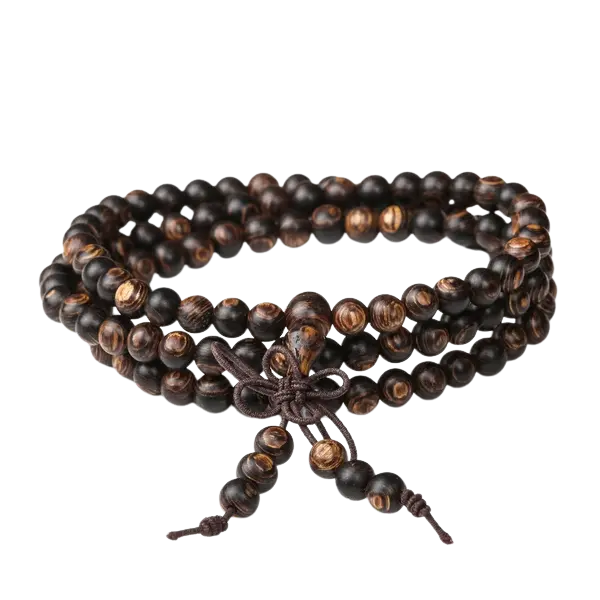 Vòng trầm sánh 108 hạt phong thủy – Bình an – May mắn