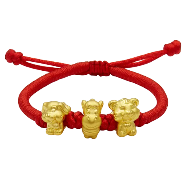 Bộ Con giáp Tam hợp Dần Ngọ Tuất – Charm vàng 24K