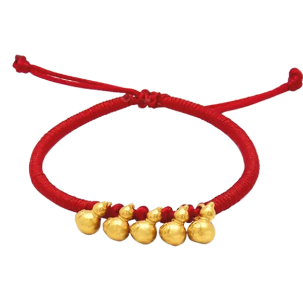 Vòng tay phối 5 charm vàng 24k Hồ lô – Tiền tài – May mắn