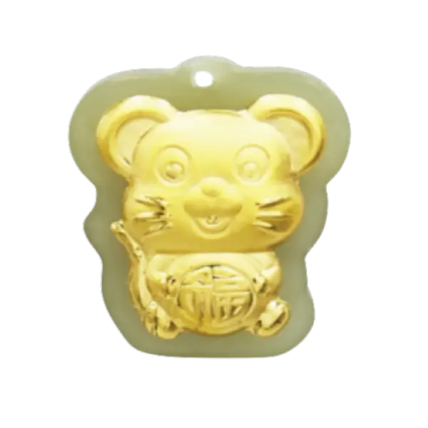 Mặt Ngọc Phỉ Thúy Dát Vàng 24k Kim Tí