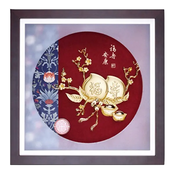 Tranh Mạ Vàng 24K Song Hỷ Trường Thọ