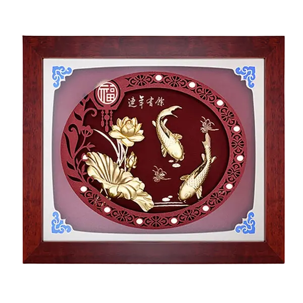 Tranh Mạ Vàng 24k Niên Niên Hữu Dư 5