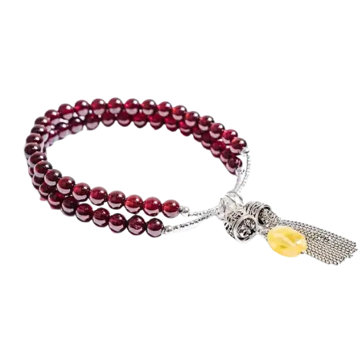 Vòng tay bạc phối đá Garnet – Tình duyên – May mắn