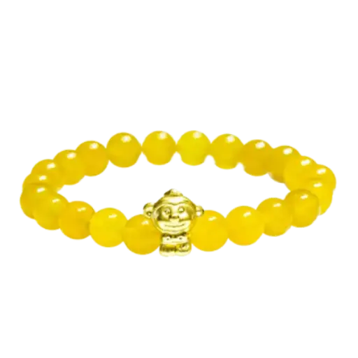 Vòng đá phối charm vàng 24k con giáp Thân