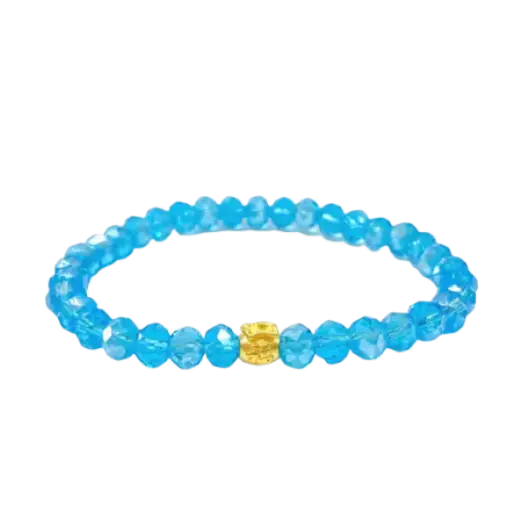 [AG9992.C096.037] Vòng đá Pha lê mix Charm Vàng 24K Bao Tiền Chữ Phúc Size XS