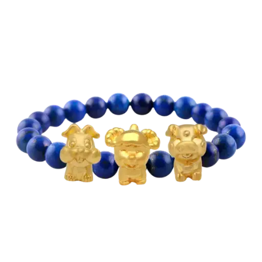 Bộ Con giáp Tam hợp Hợi Mão Mùi – Charm vàng 24K