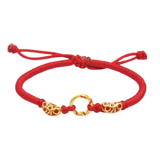 Vòng tay Charm Vàng 24K Vòng Càn Khôn Na Tra phối Củ lạc – May mắn – Tài lộc