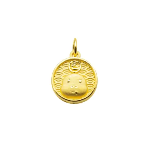 [AG9992.M006.158] Mặt Dây Vàng 24K Kim Tỵ Bát Quái Đồ MS12