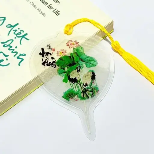 [ALBD2.Q252.00003A3] Lá Bồ Đề Thư Pháp Con Hạc An Nhiên