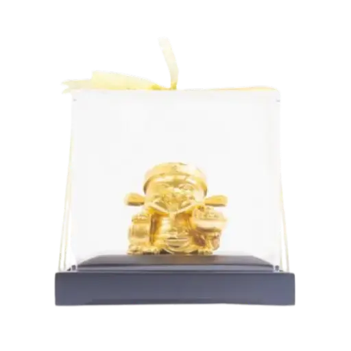 [AO9992.Q266.00068] Tượng Mạ Vàng 24K Thần Tài Cầm Nén Vàng Tài lộc