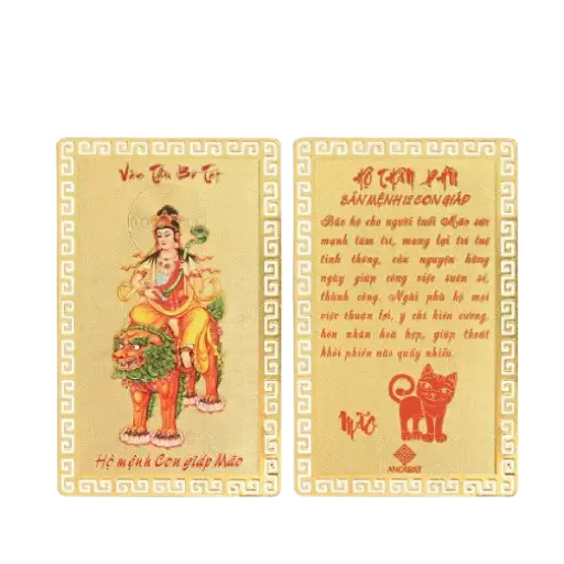 [AO9992.Q004.B002] Hộ Thân Phù mạ vàng Bản Mệnh Tuổi Mão