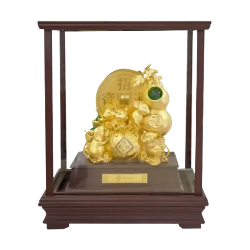 [AO9992.Q266.00028] Tượng mạ vàng 24K Kim Tí – Tài lộc