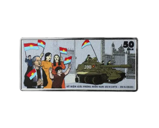 50 Năm Giải Phóng Miền Nam 5 chỉ .999 Silver Bar 