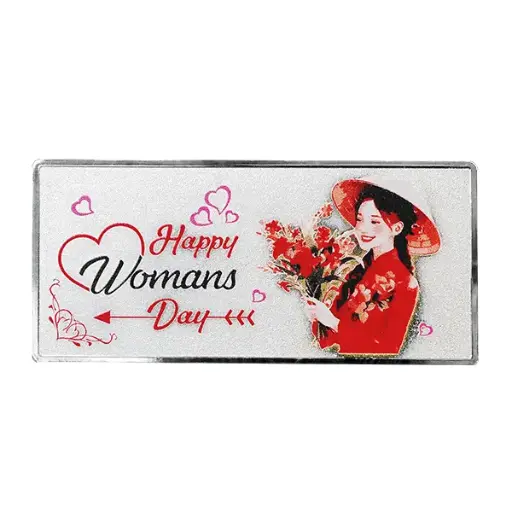[BM12] Happy Womans Day 5 Chỉ .999 Silver Bar (Thiết kế Áo Dài)
